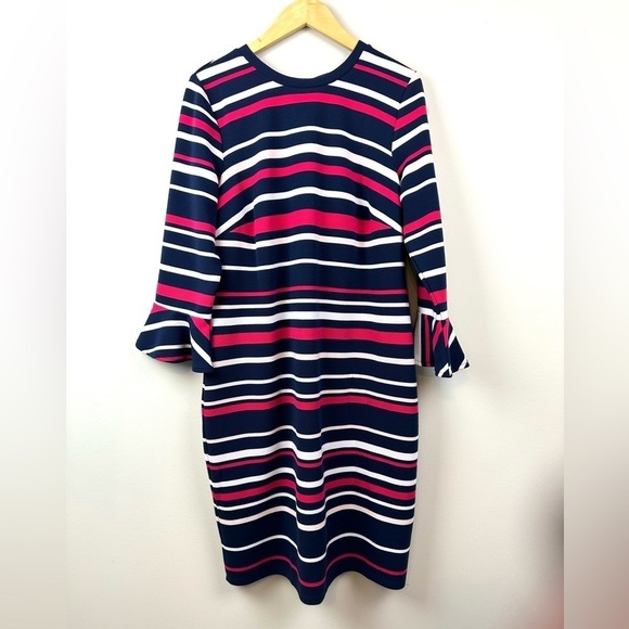 Draper James x Eloquii Ottoman Stripe Dress 14 - Picture 2 of 12
